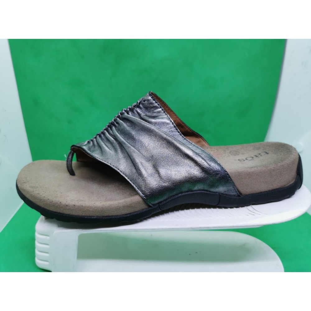 Women's Taos Gift 2 Size 10 Silver Gray Leather Very Comfortable Sandals Slip On - Picture 3 of 16